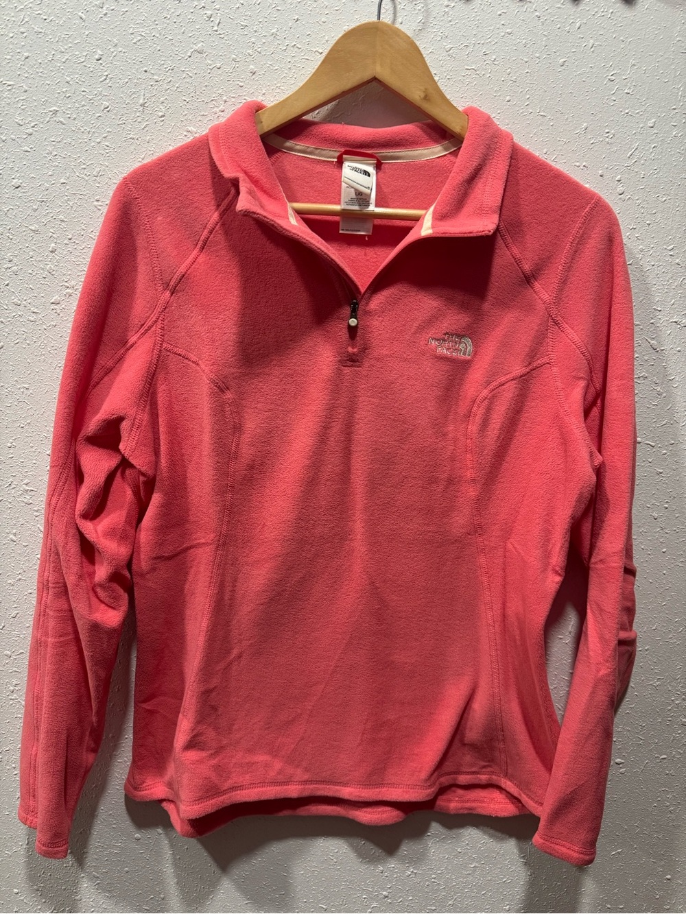 The North Face Coral Pink Half-Zip Fleece Pullover